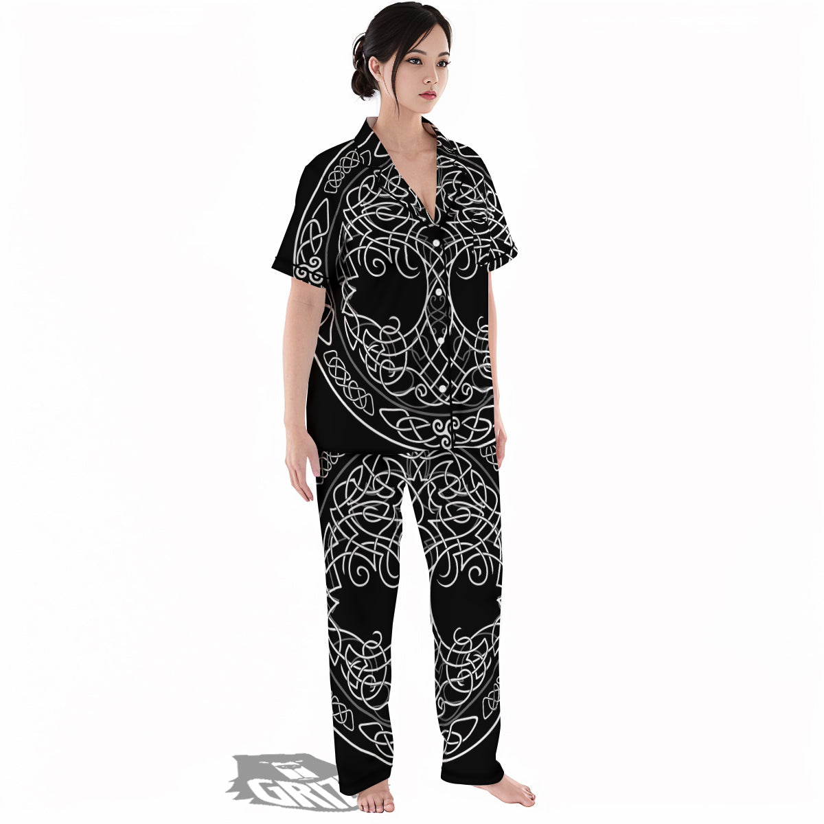 Tree Of Life Celtic Knot Print Women's Pajamas Set-grizzshop