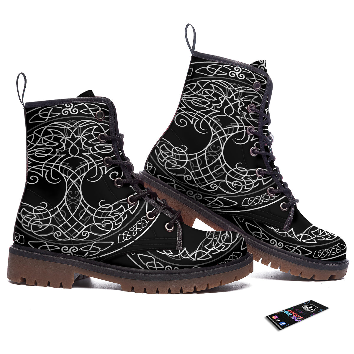 Tree Of Life Celtic Knot Print Work Boots-grizzshop