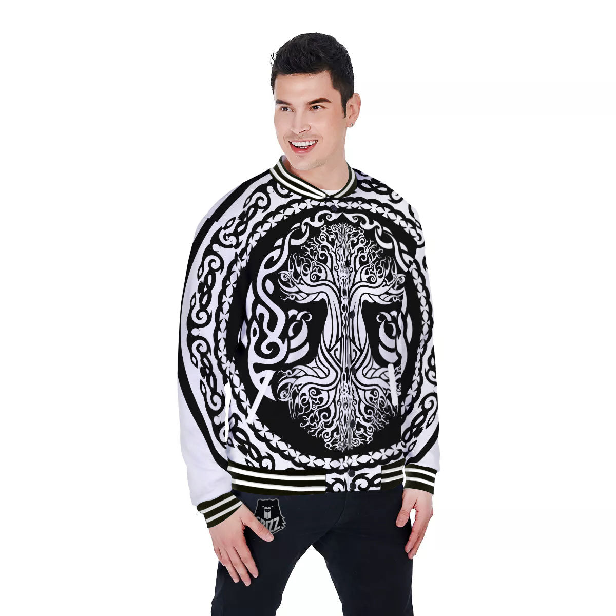 Tree Of Life Viking Print Baseball Jacket-grizzshop