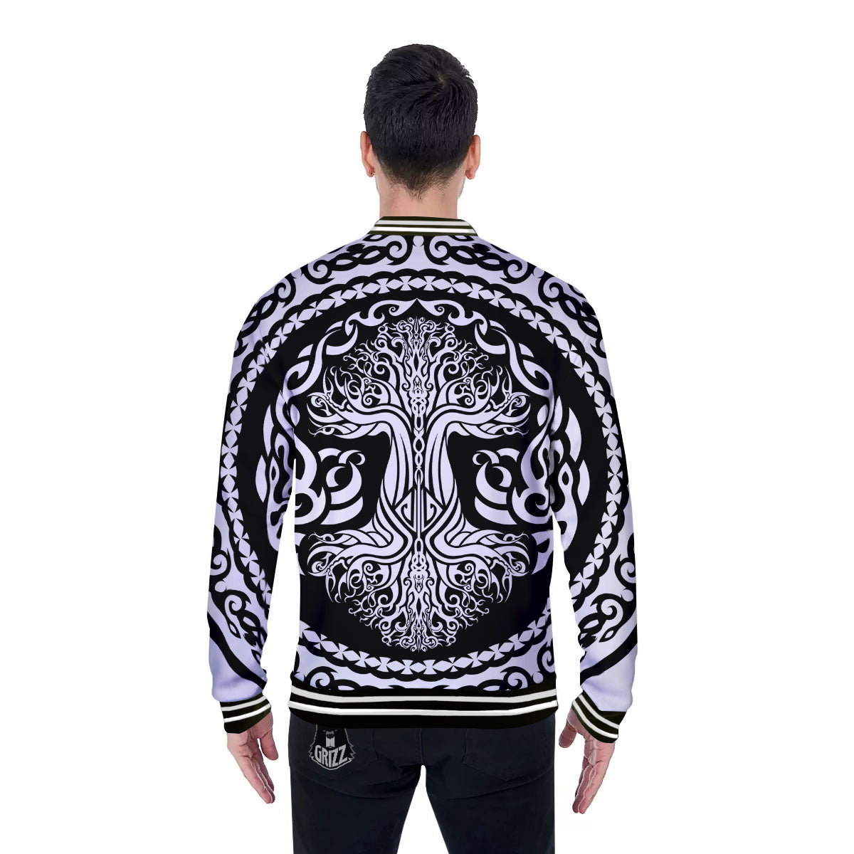 Tree Of Life Viking Print Baseball Jacket-grizzshop