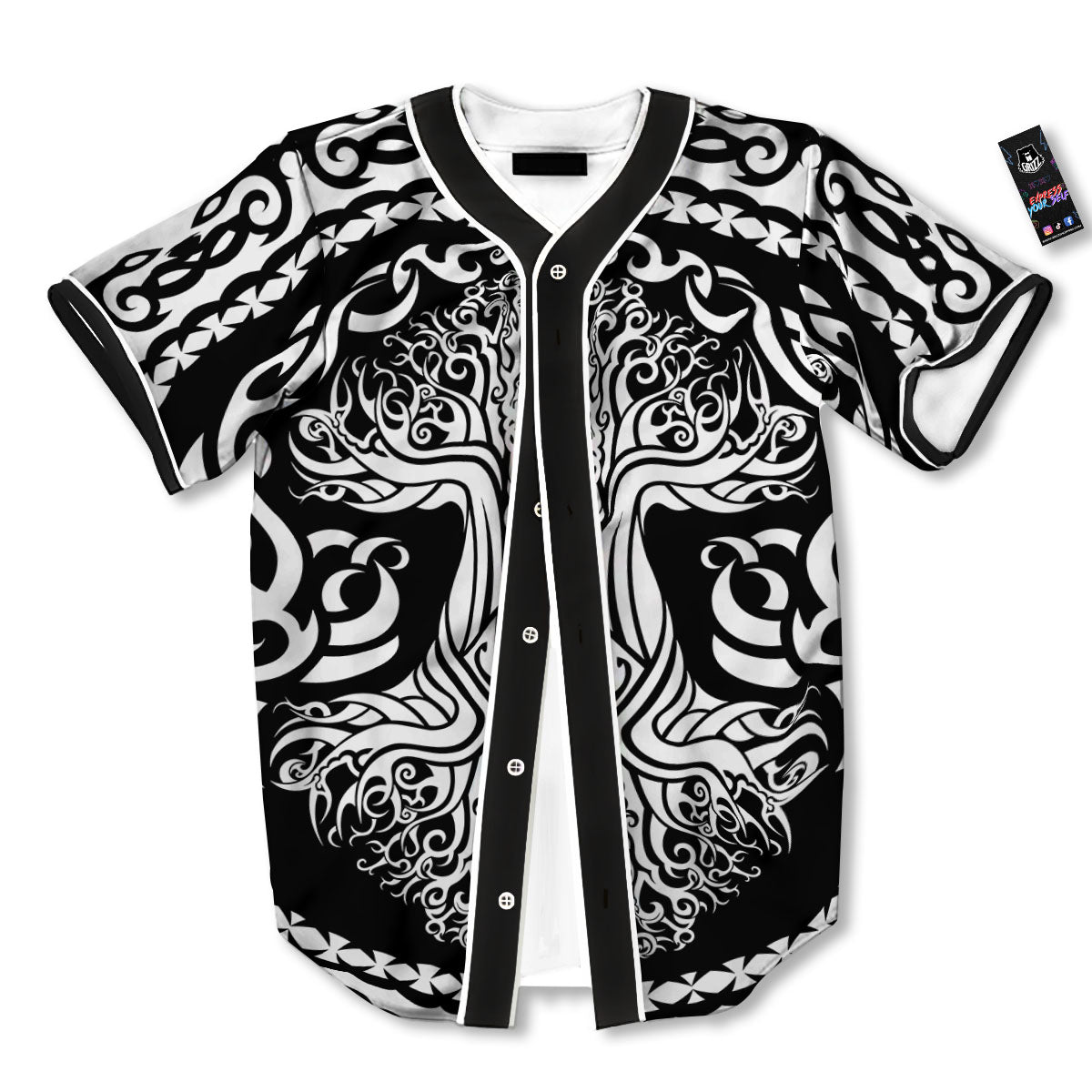 Tree Of Life Viking Print Baseball Jersey-grizzshop