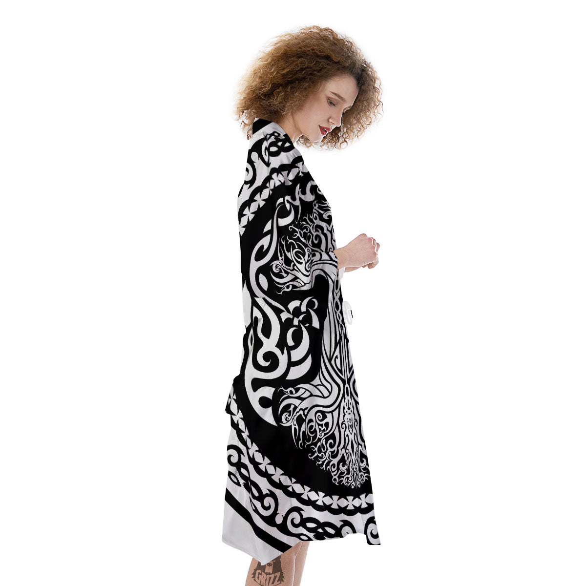 Tree Of Life Viking Print Kimono-grizzshop