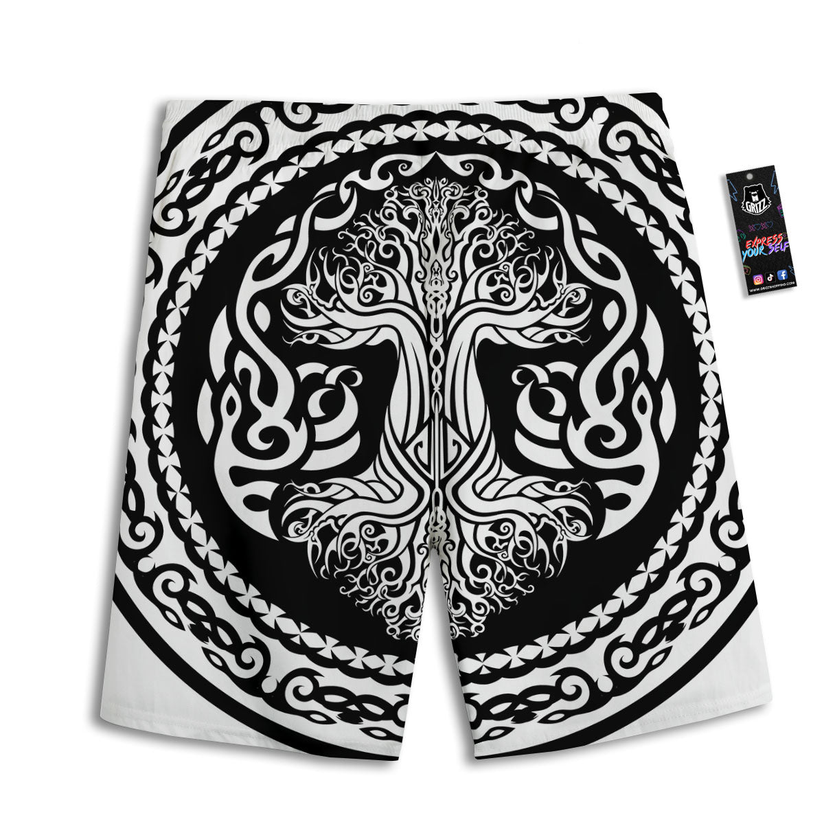 Tree Of Life Viking Print Men's Athletic Shorts
