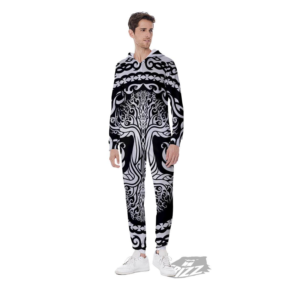 Tree Of Life Viking Print Men's Jumpsuit-grizzshop