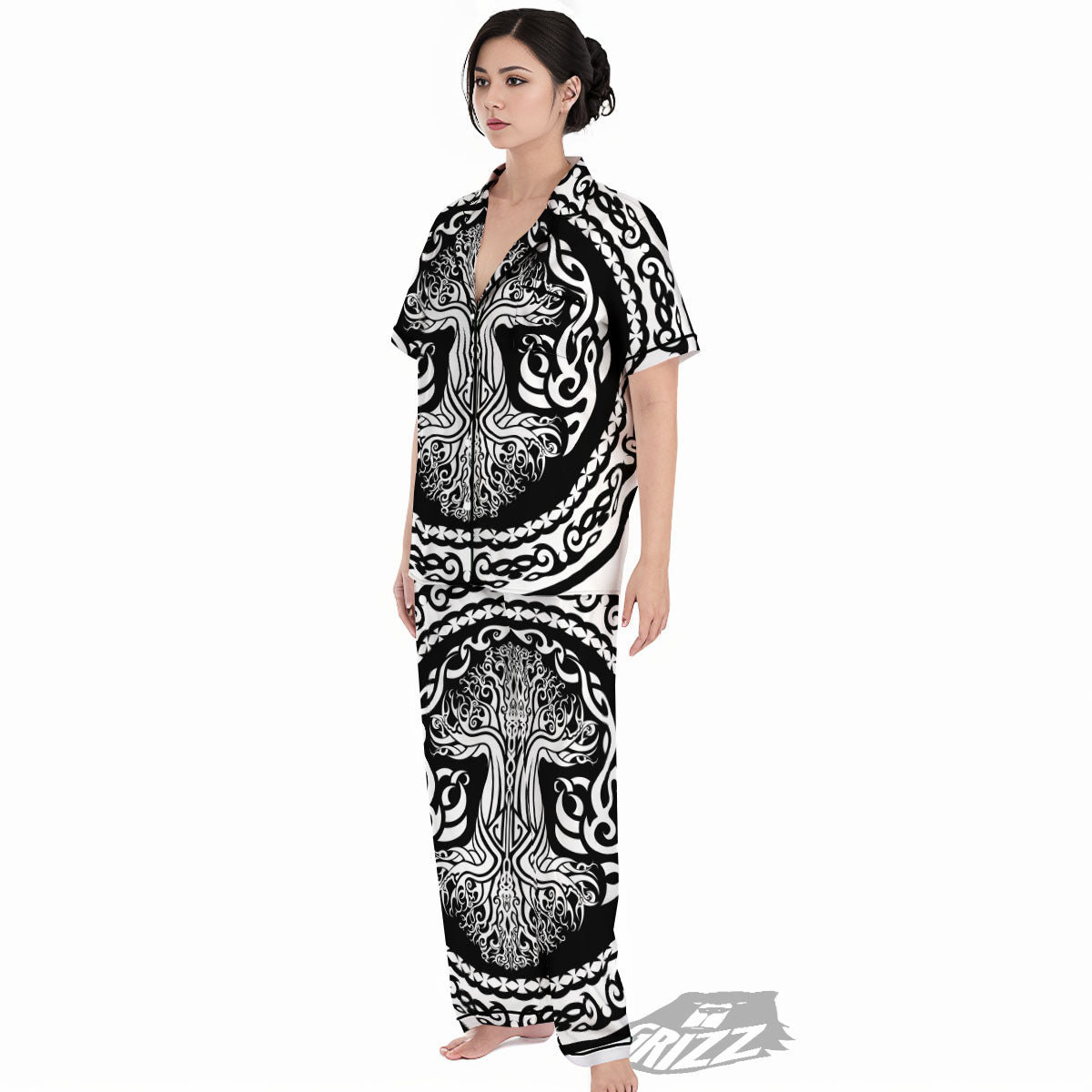 Tree Of Life Viking Print Women's Pajamas Set-grizzshop