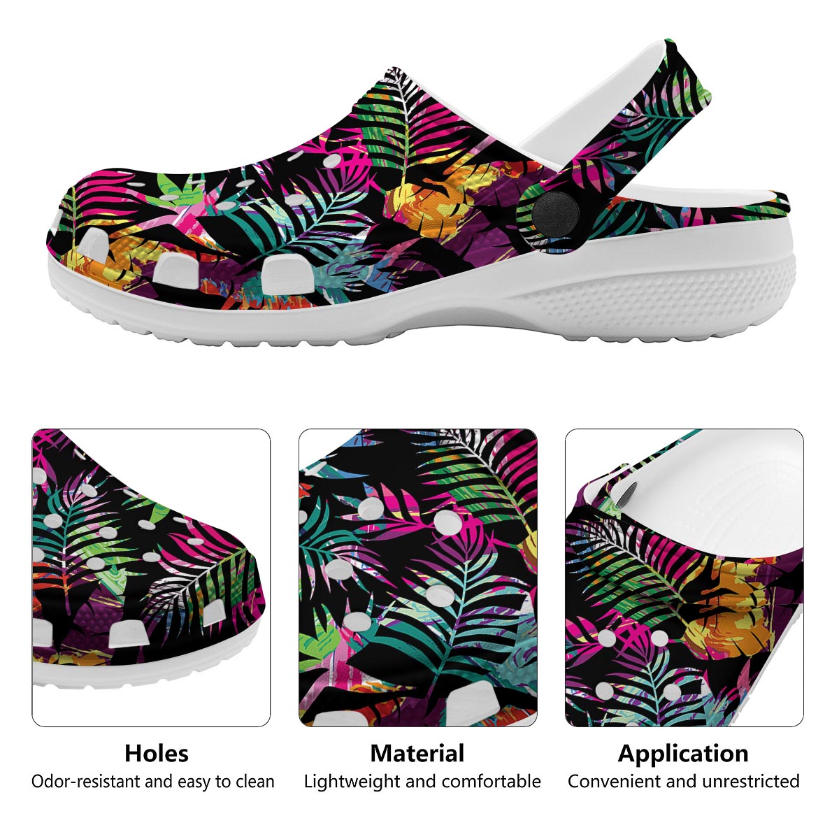 Tree Palm Trippy Print Pattern Clog-grizzshop