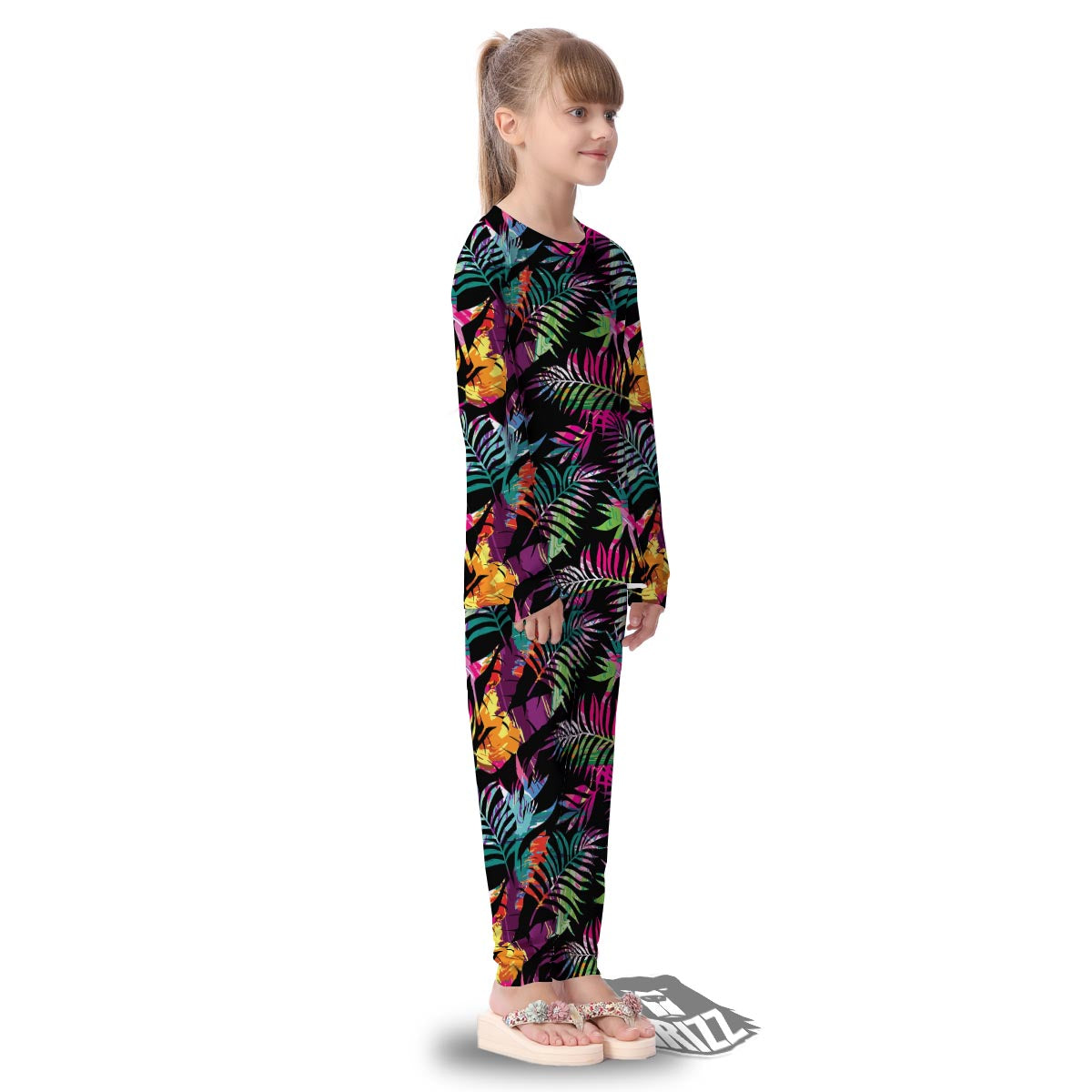 Tree Palm Trippy Print Pattern Kid's Pajamas-grizzshop