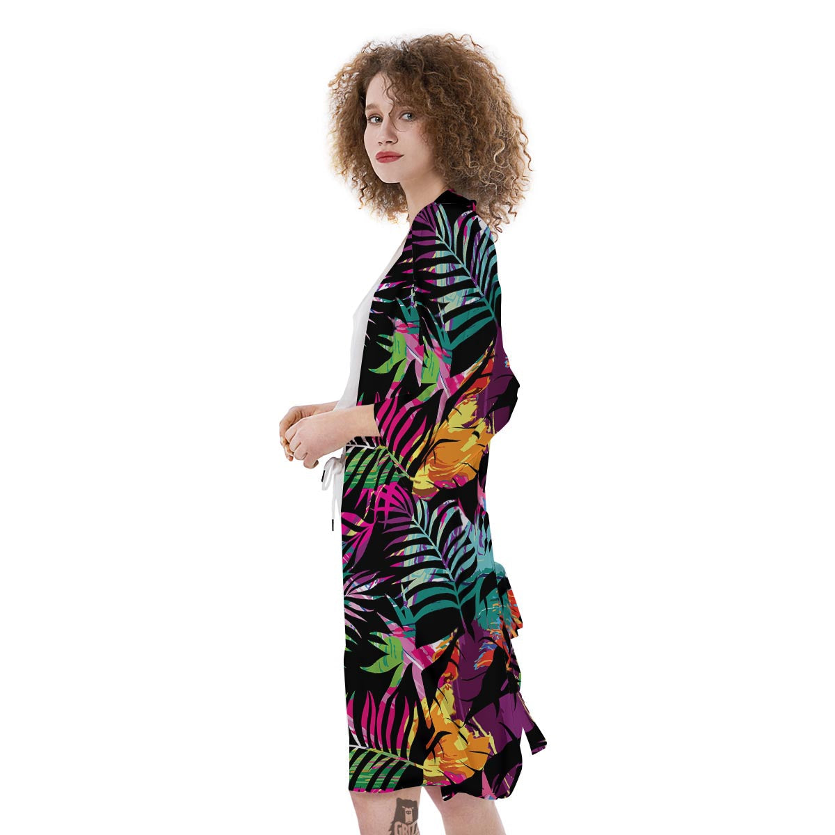 Tree Palm Trippy Print Pattern Kimono-grizzshop
