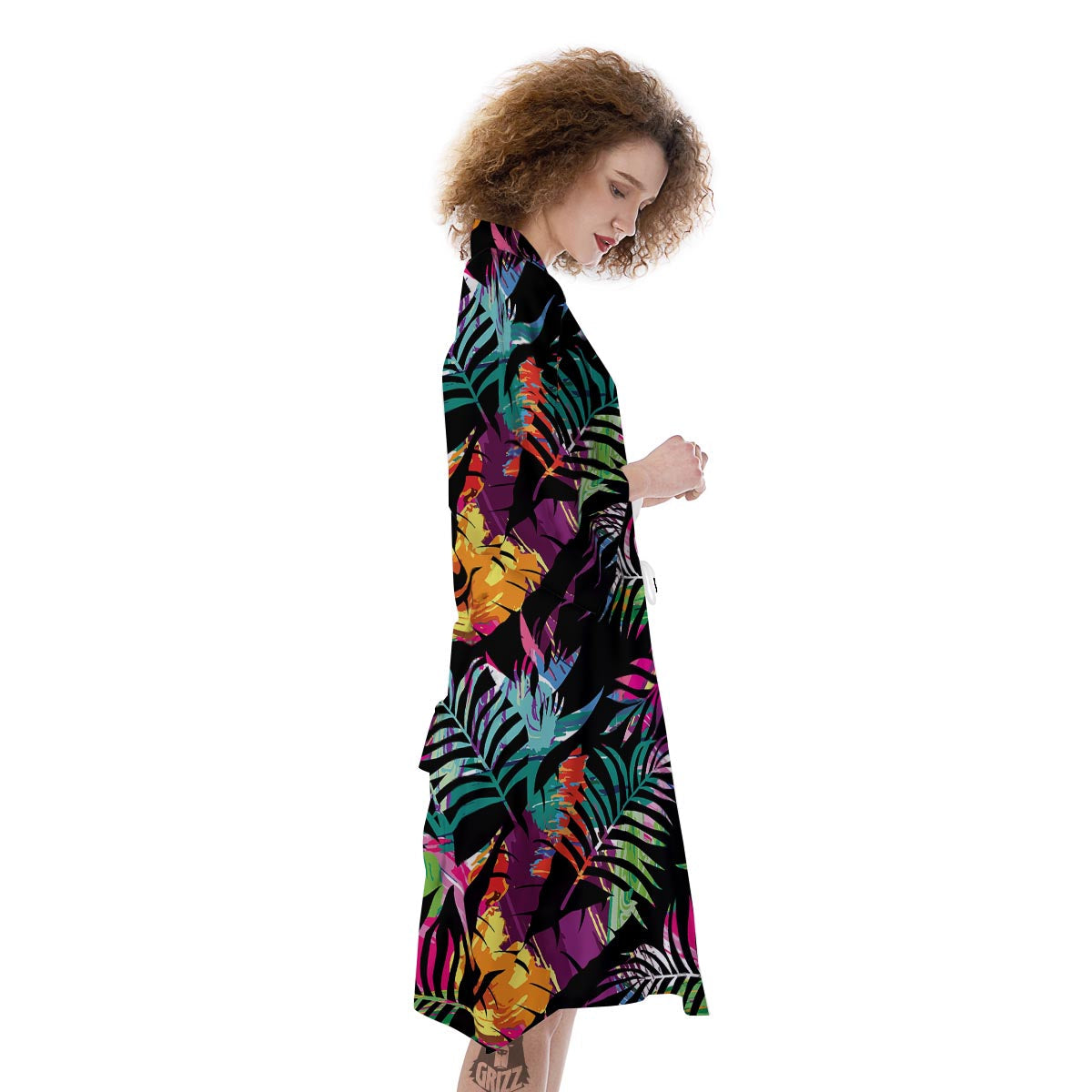 Tree Palm Trippy Print Pattern Kimono-grizzshop