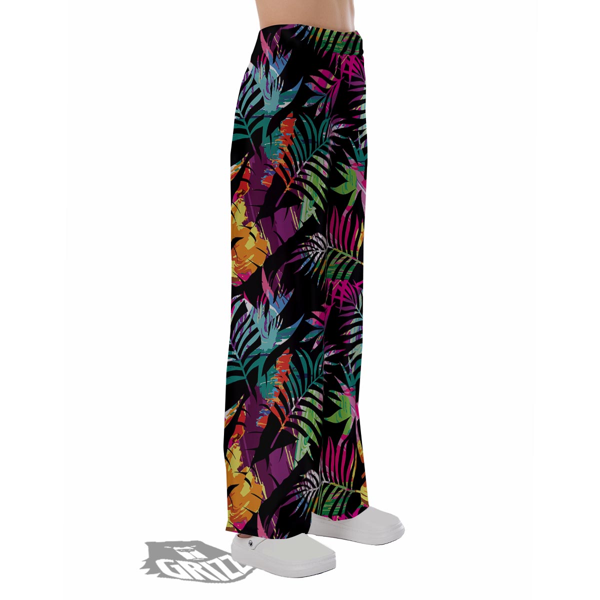 Tree Palm Trippy Print Pattern Pajama Pants-grizzshop