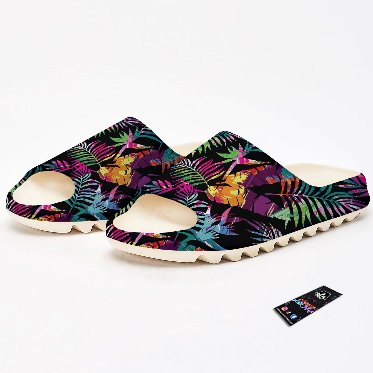 Tree Palm Trippy Print Pattern Sandals-grizzshop