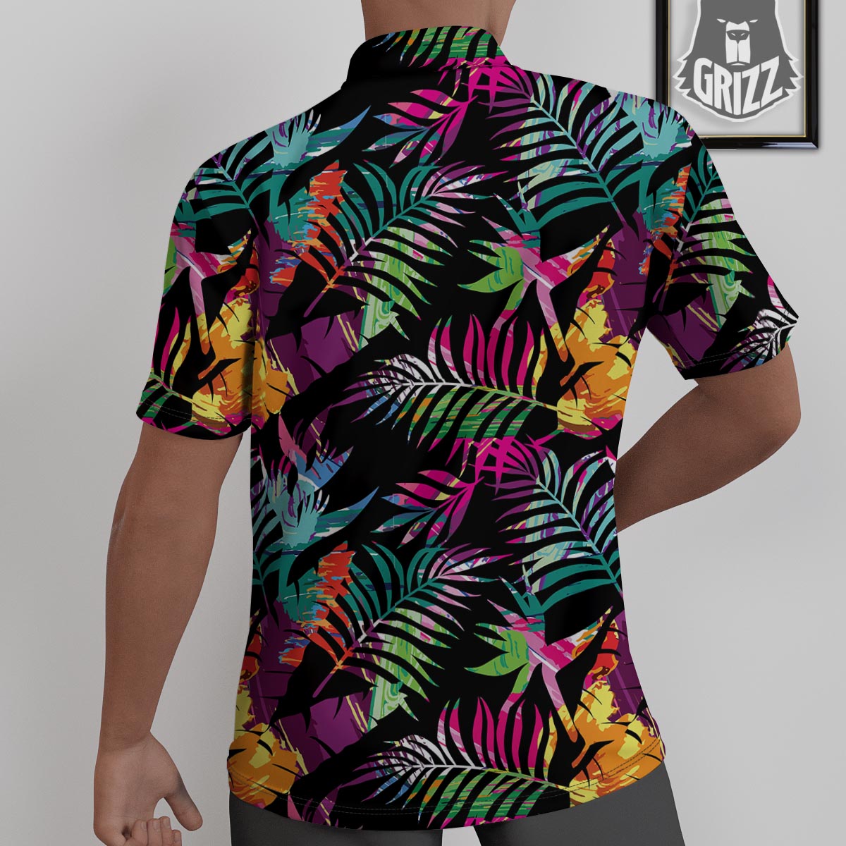 Tree Palm Trippy Print Pattern Untucked Shirts-grizzshop