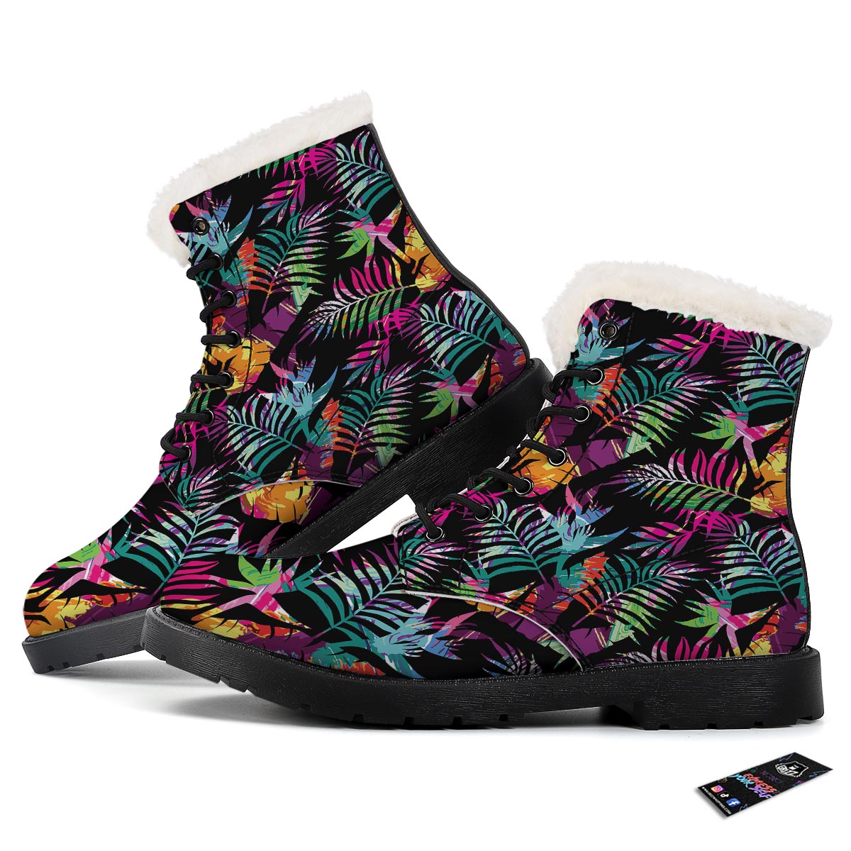 Tree Palm Trippy Print Pattern Winter Boots-grizzshop