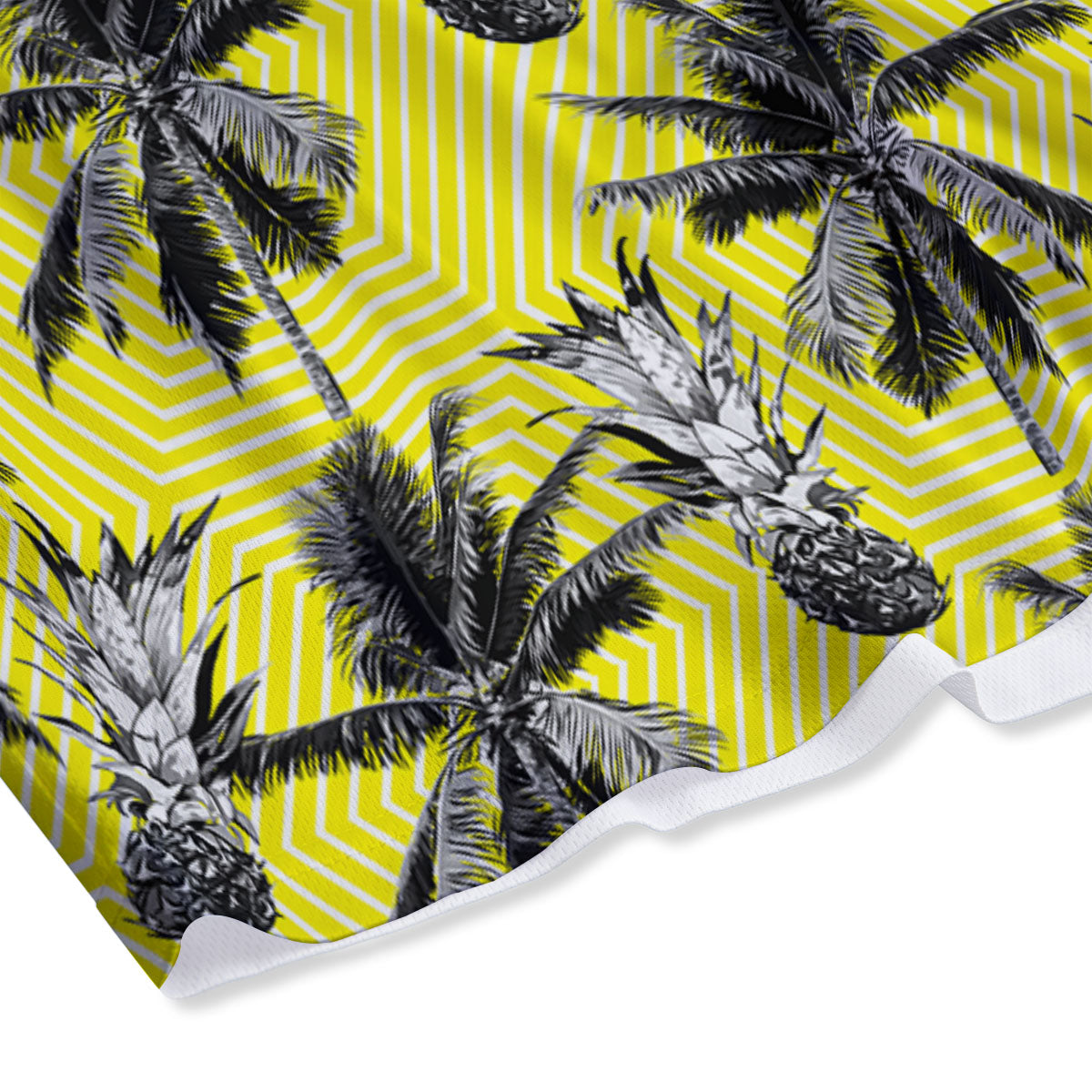 Tree Palm Yellow Print Pattern Mesh Shorts-grizzshop