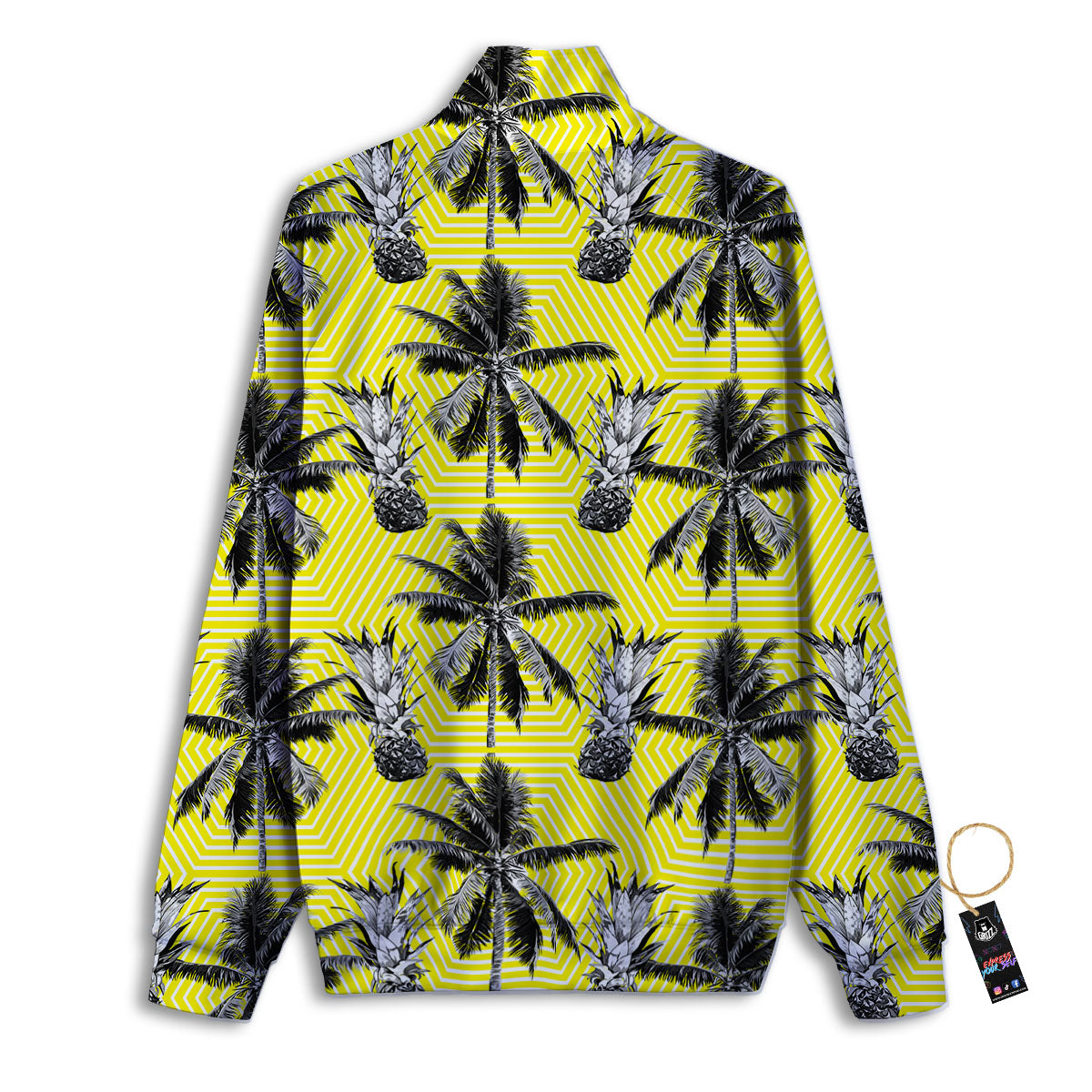 Tree Palm Yellow Print Pattern Track Jacket-grizzshop
