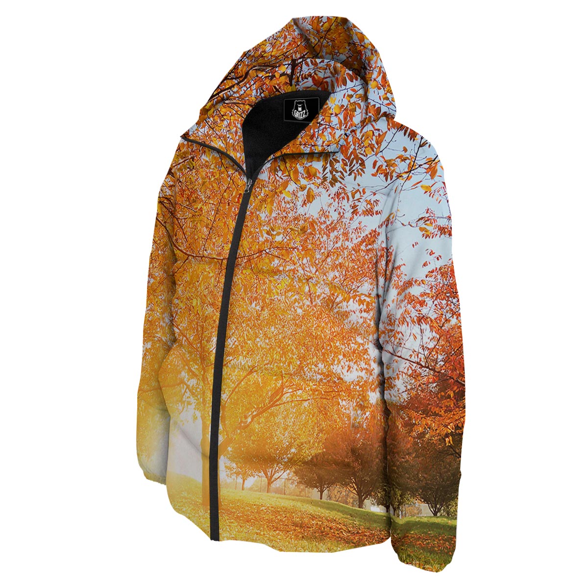 Tree Sunshine Autumn Print Down Jacket-grizzshop
