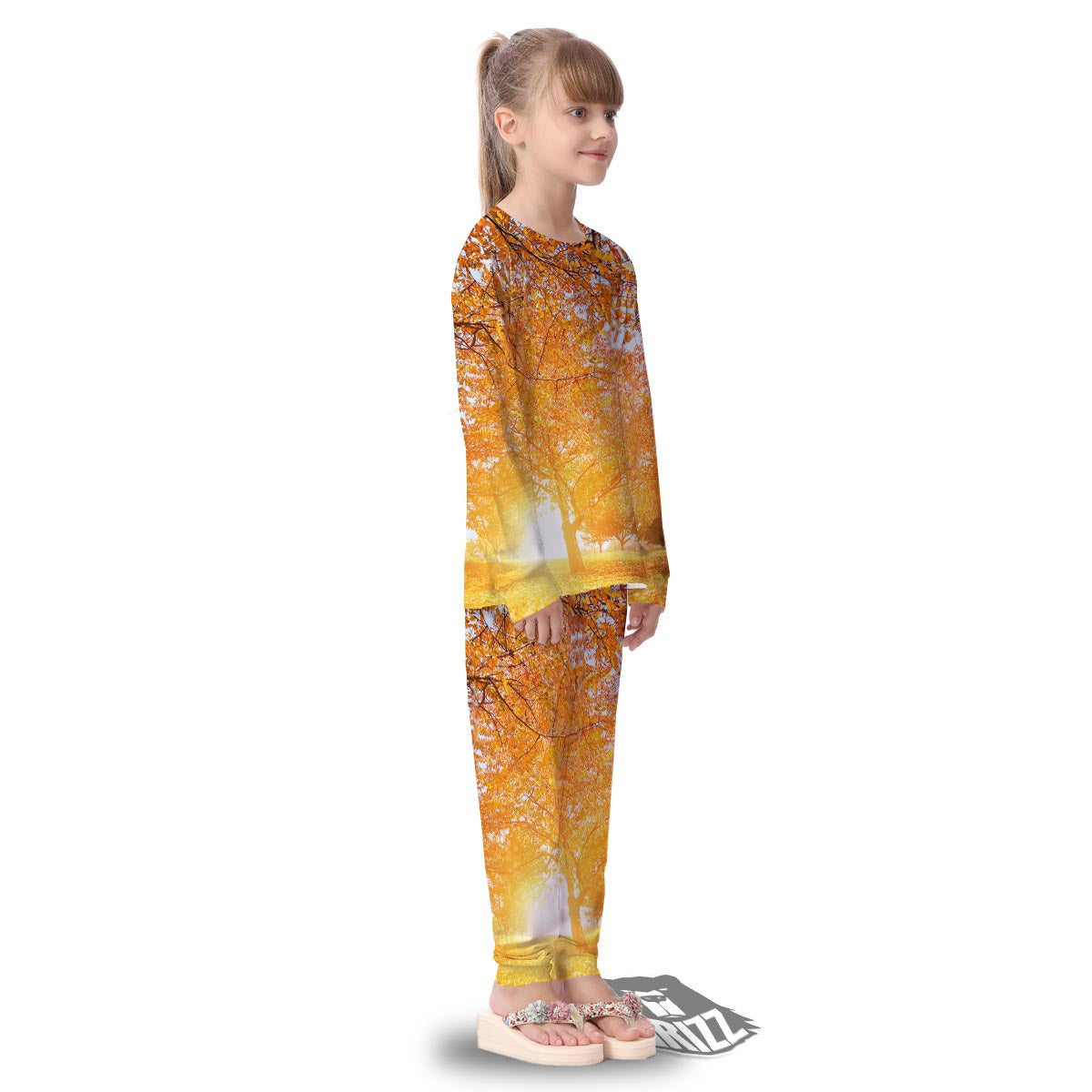 Tree Sunshine Autumn Print Kid's Pajamas-grizzshop