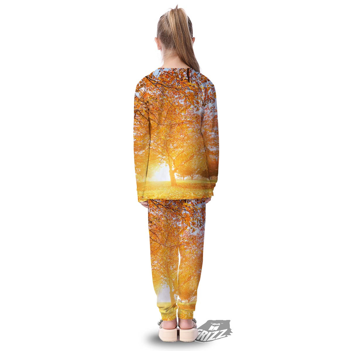 Tree Sunshine Autumn Print Kid's Pajamas-grizzshop
