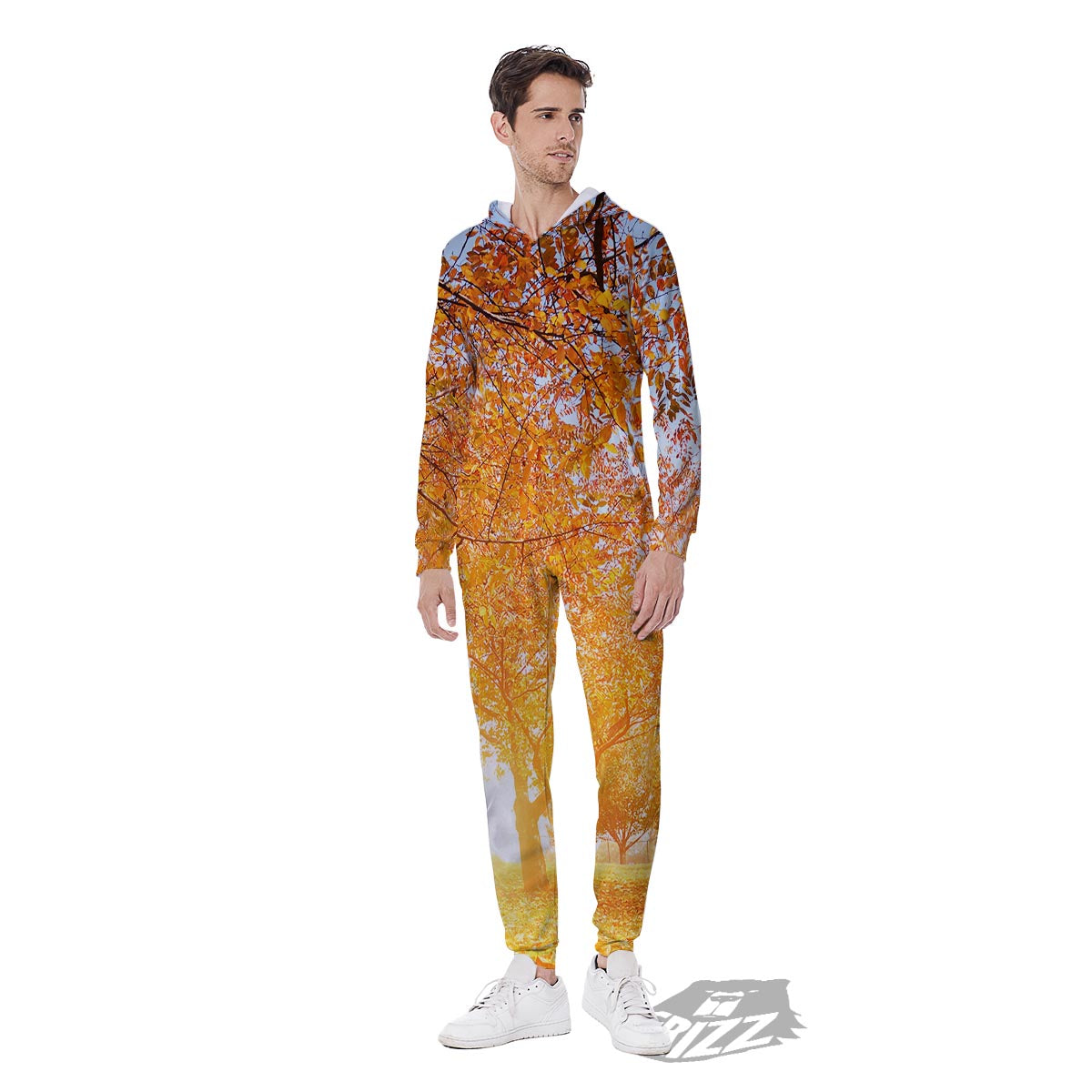 Tree Sunshine Autumn Print Men's Jumpsuit-grizzshop