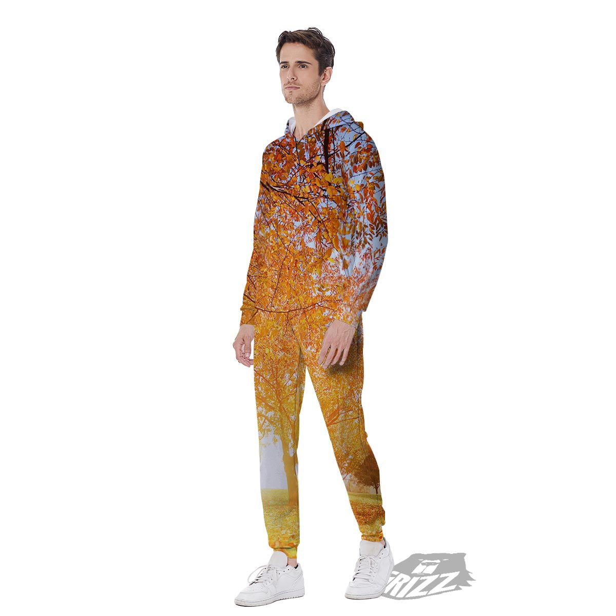 Tree Sunshine Autumn Print Men's Jumpsuit-grizzshop