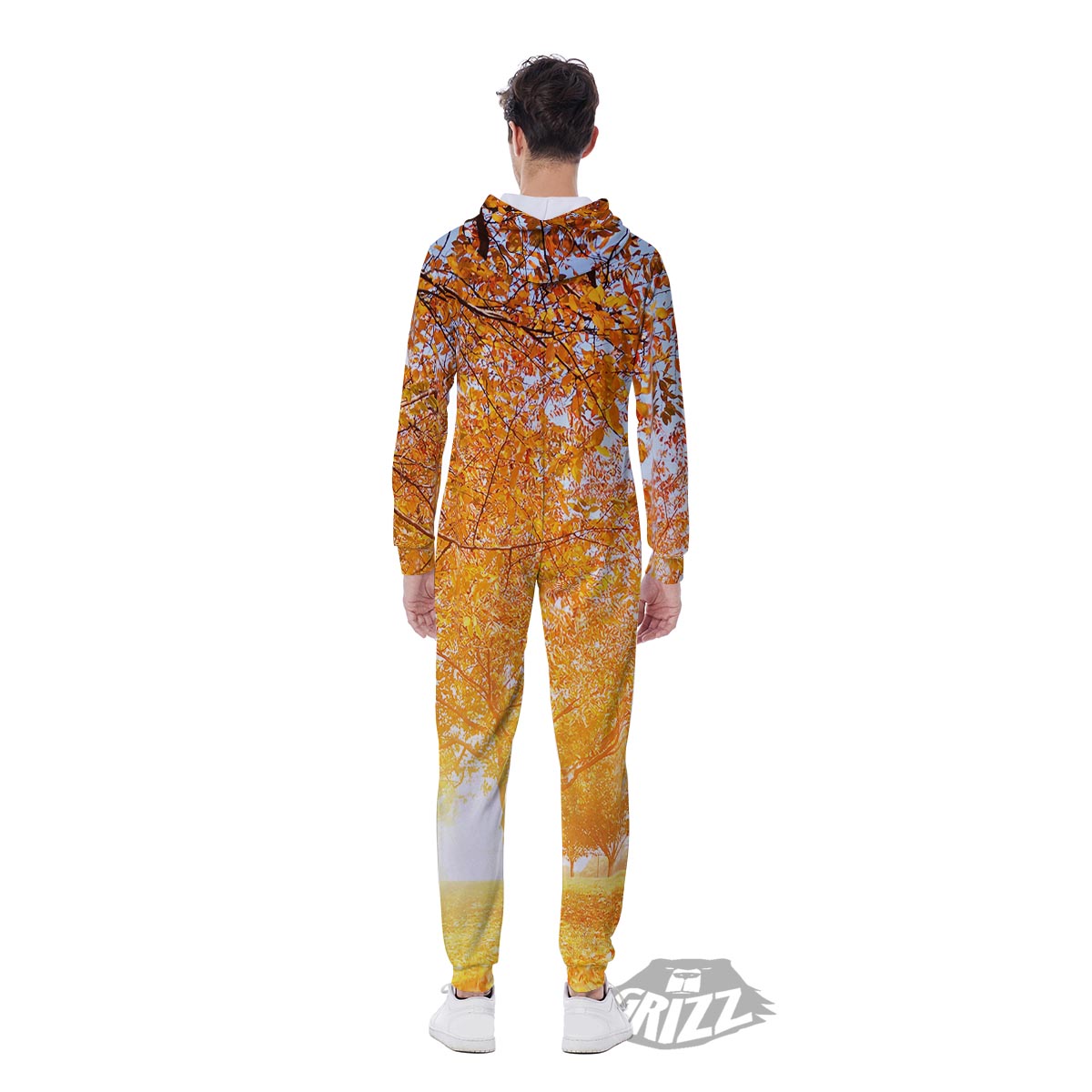 Tree Sunshine Autumn Print Men's Jumpsuit-grizzshop