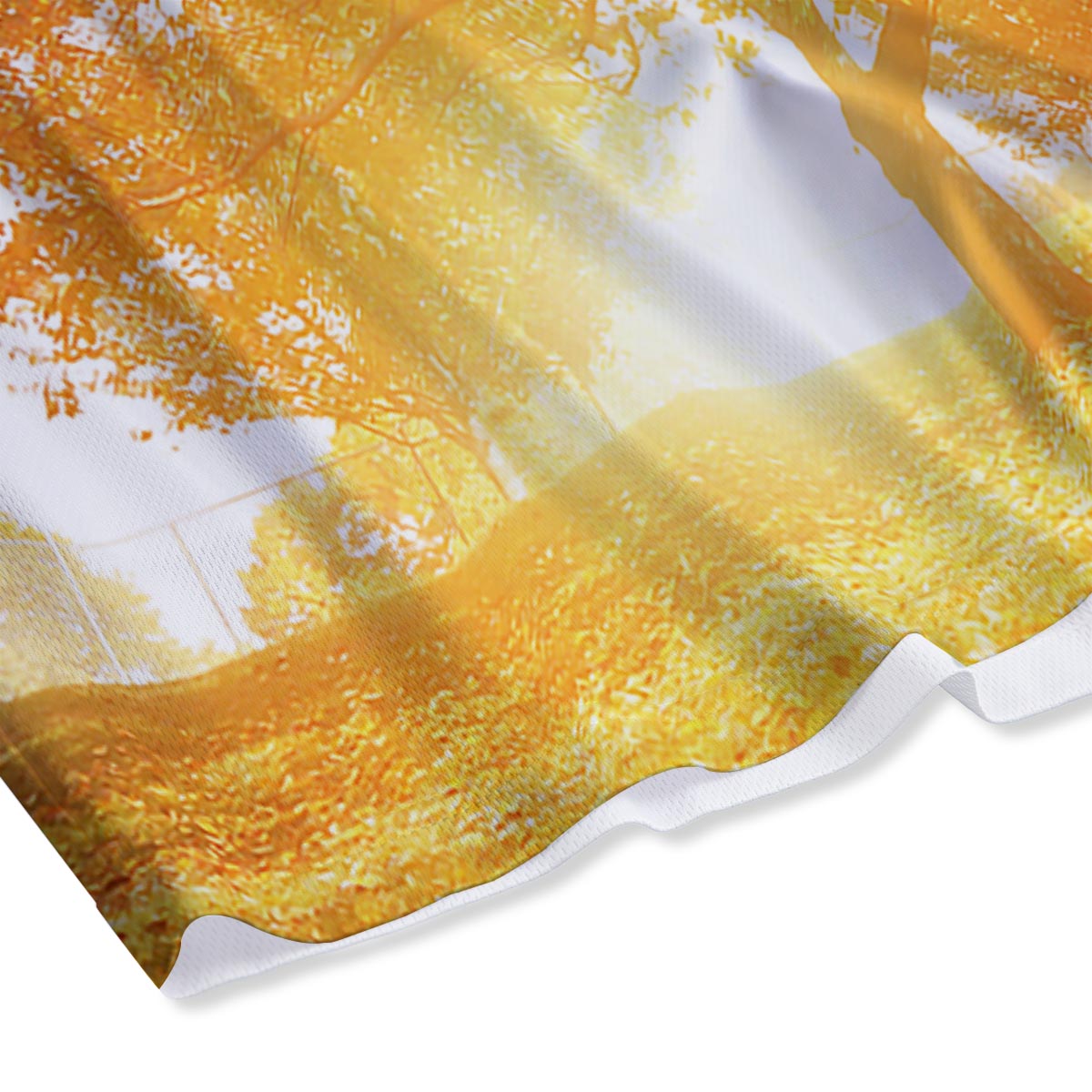 Tree Sunshine Autumn Print Mesh Shorts