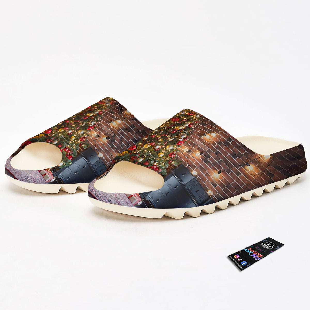Tree Xmas Print Sandals-grizzshop