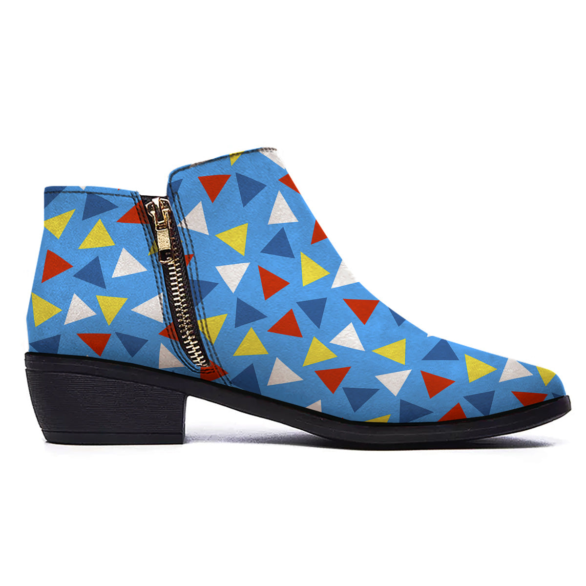 Triangle Autism Awareness Color Print Pattern Ankle Boots-grizzshop