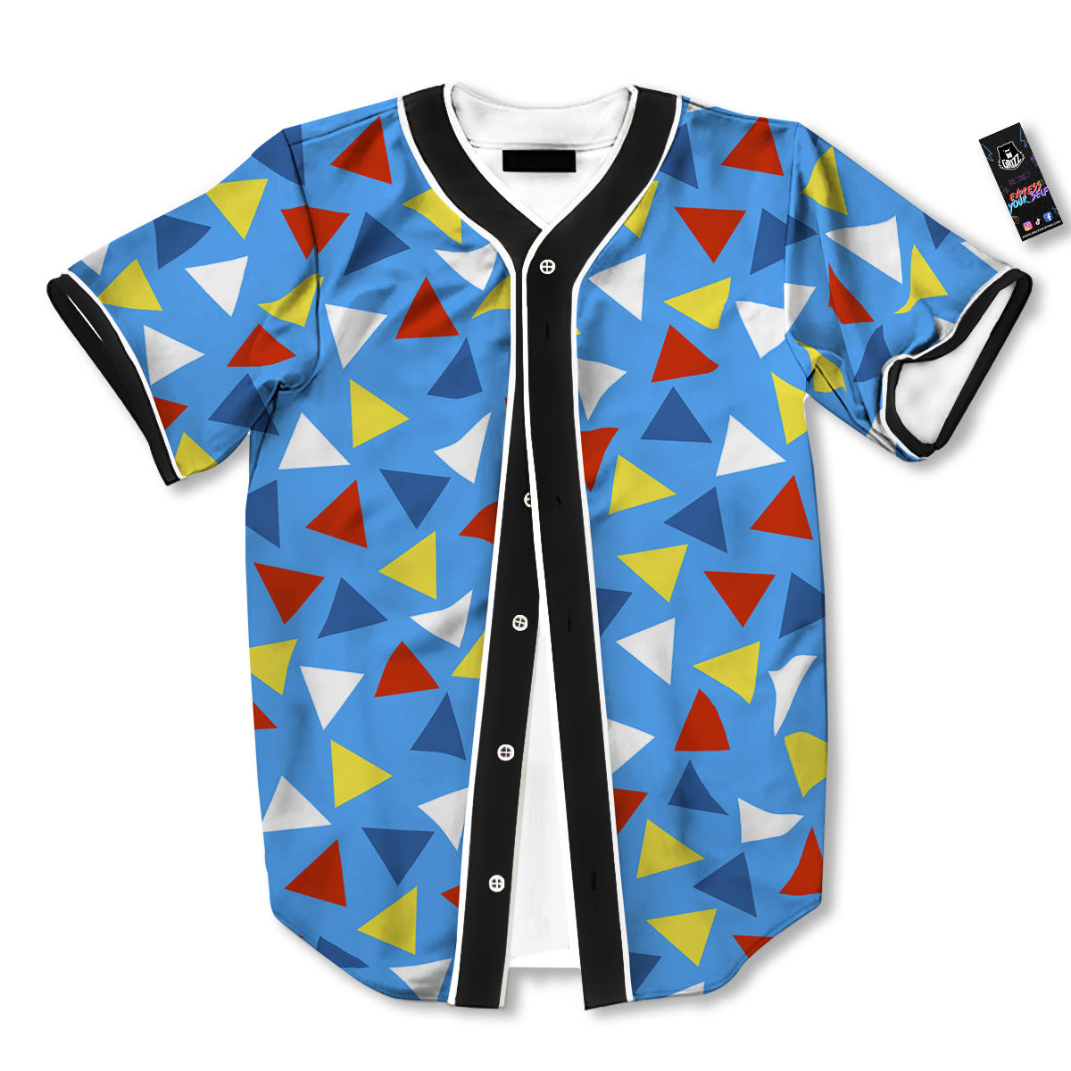 Triangle Autism Awareness Color Print Pattern Baseball Jersey-grizzshop