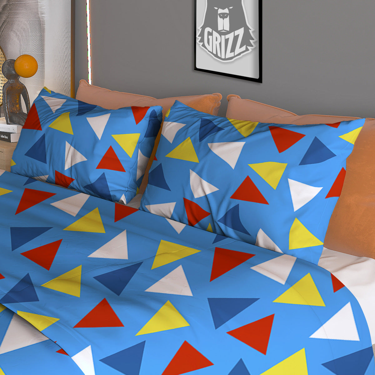 Triangle Autism Awareness Color Print Pattern Duvet Cover Bedding Set