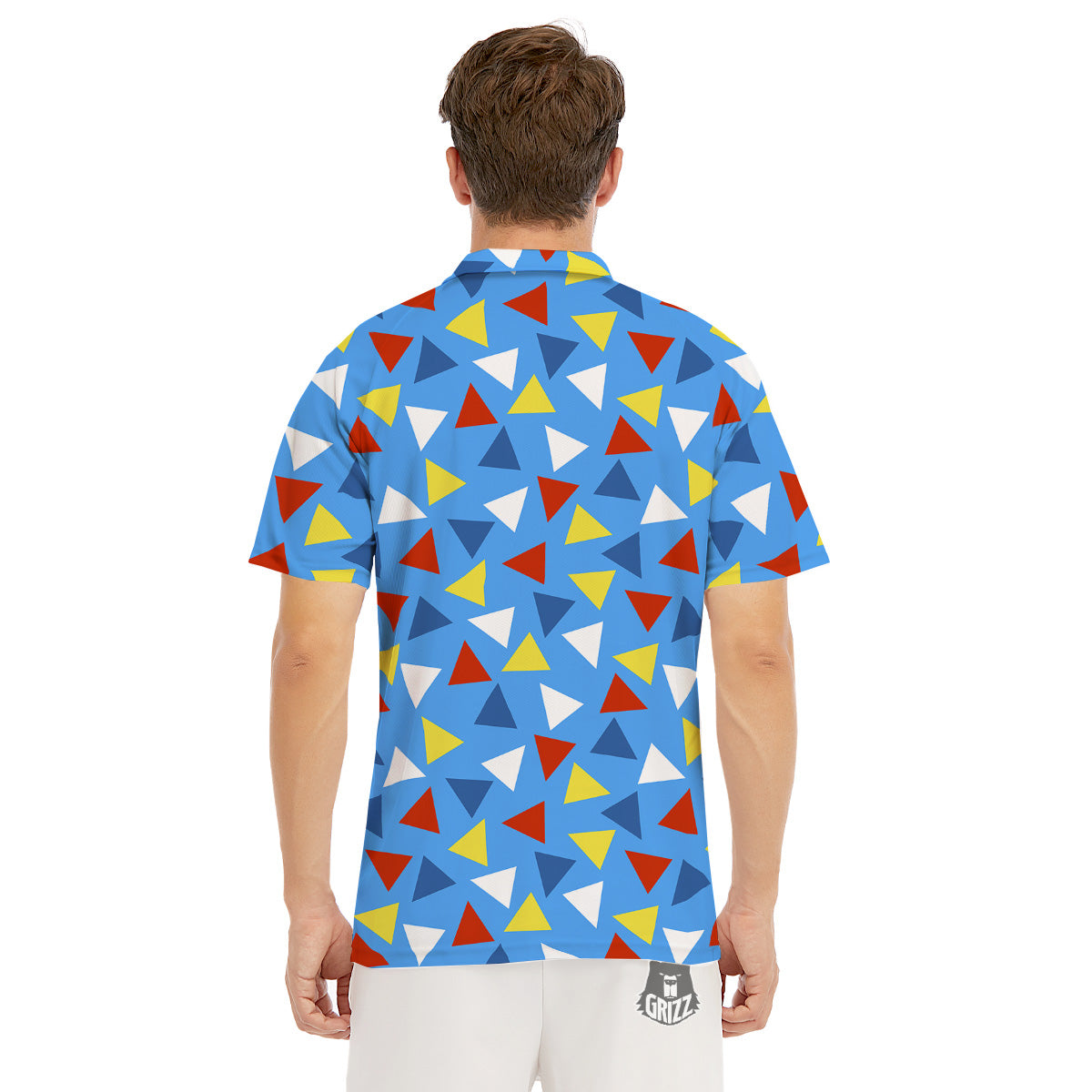 Triangle Autism Awareness Color Print Pattern Men's Golf Shirts-grizzshop