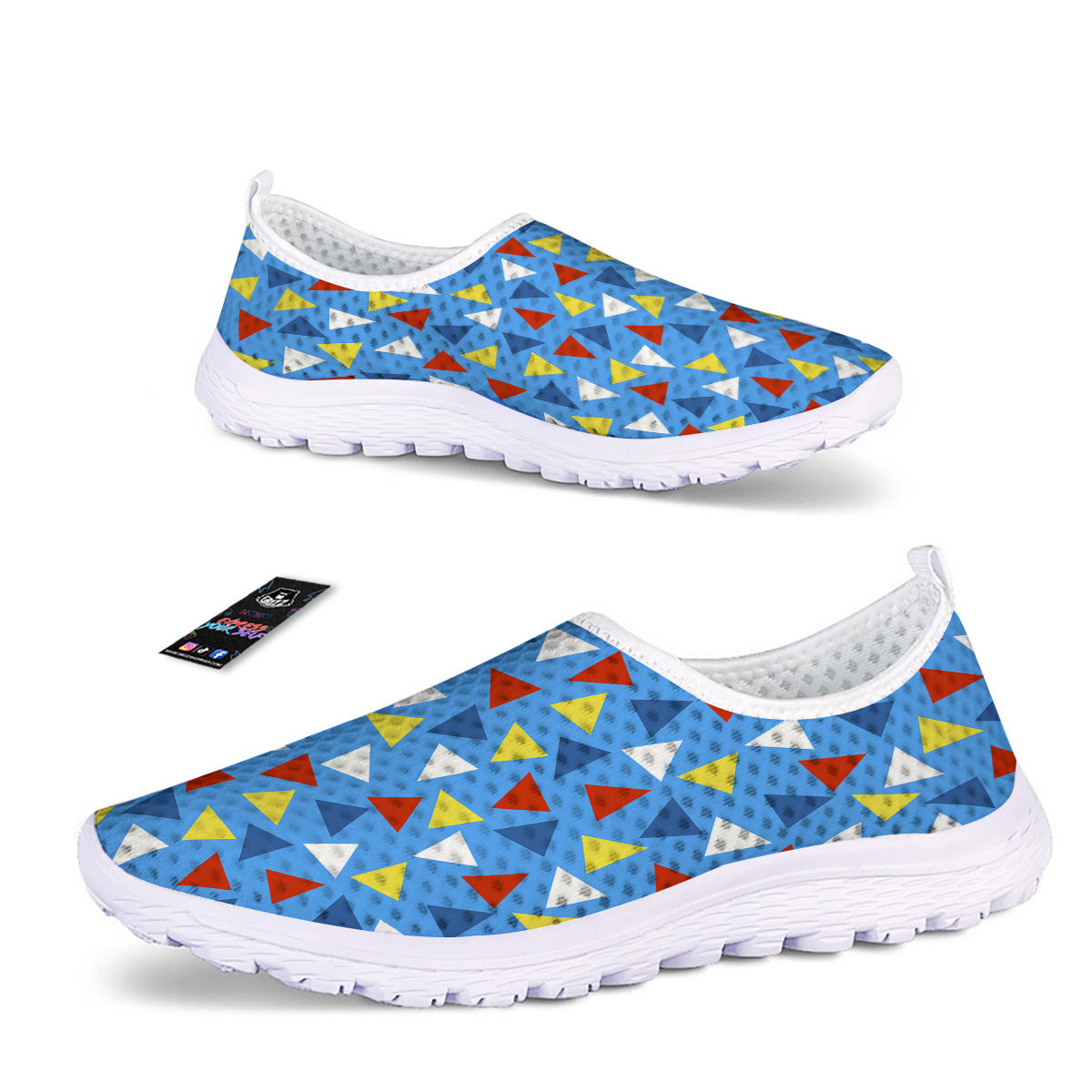 Triangle Autism Awareness Color Print Pattern Nurse Shoes-grizzshop