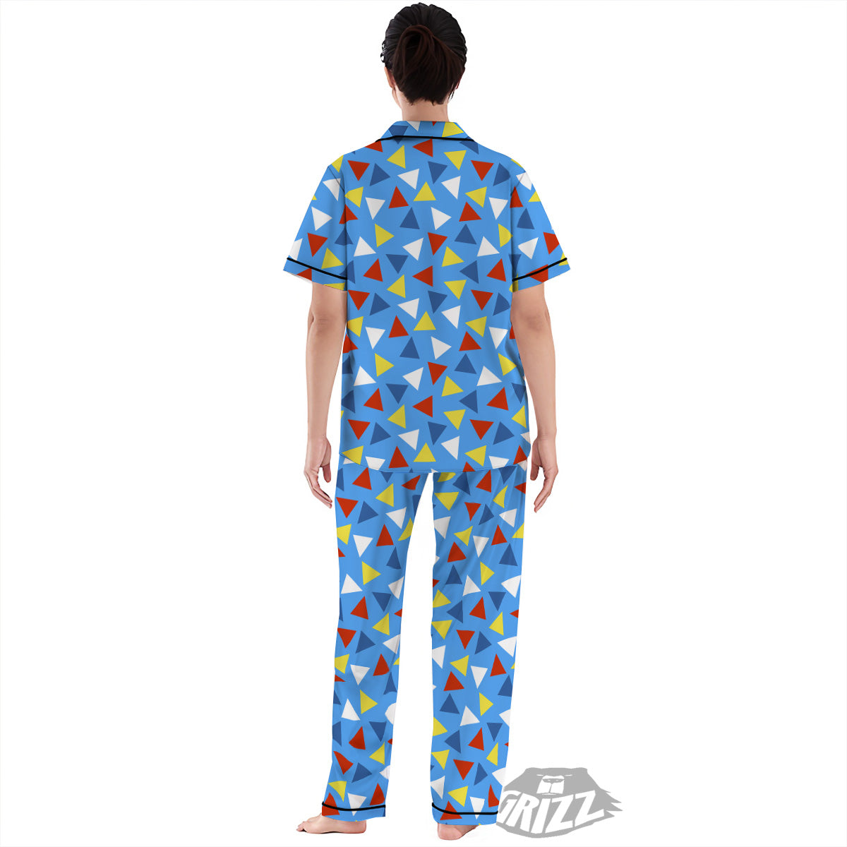 Triangle Autism Awareness Color Print Pattern Women's Pajamas Set-grizzshop