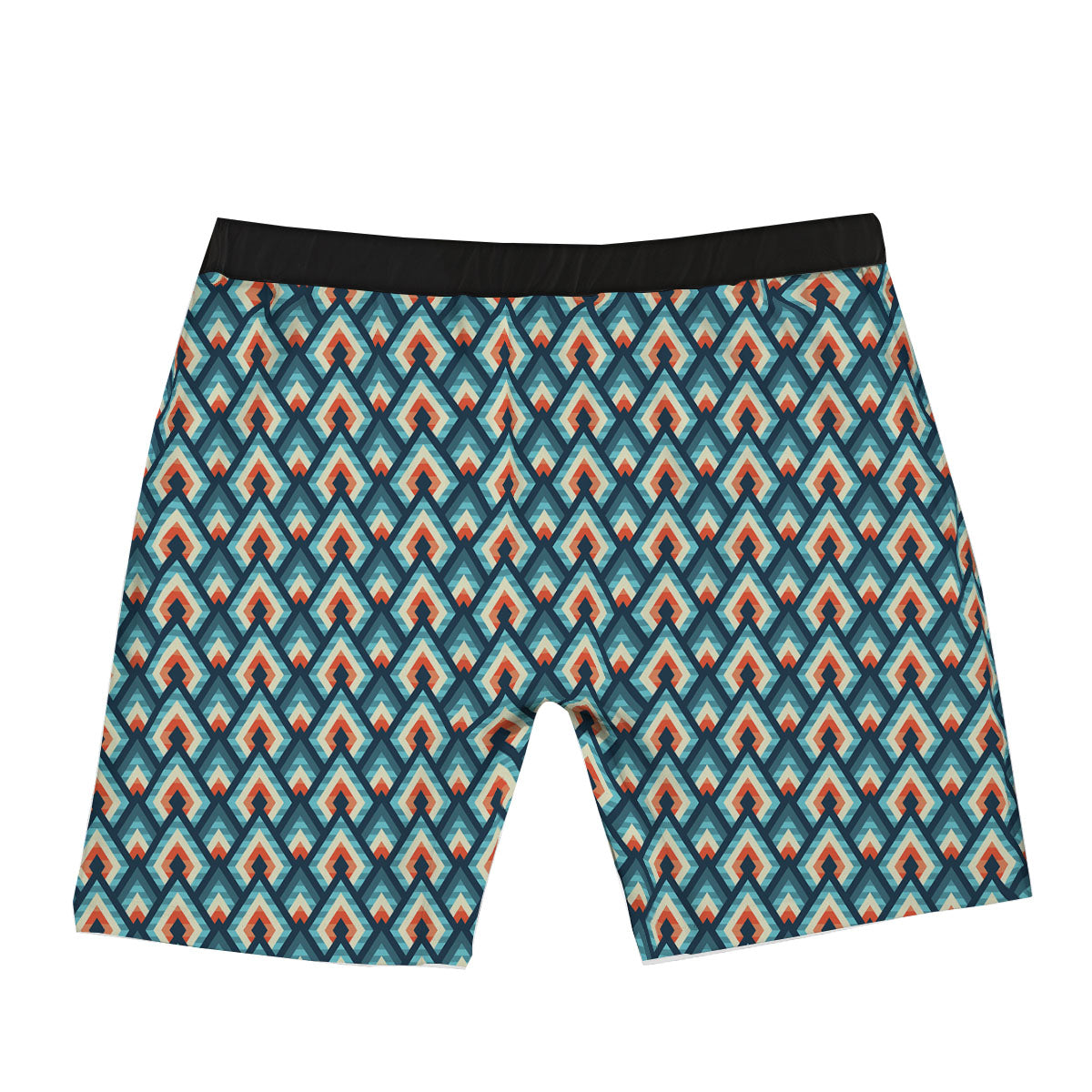 Triangle Blue Geometric Print Pattern Boxer Briefs-grizzshop