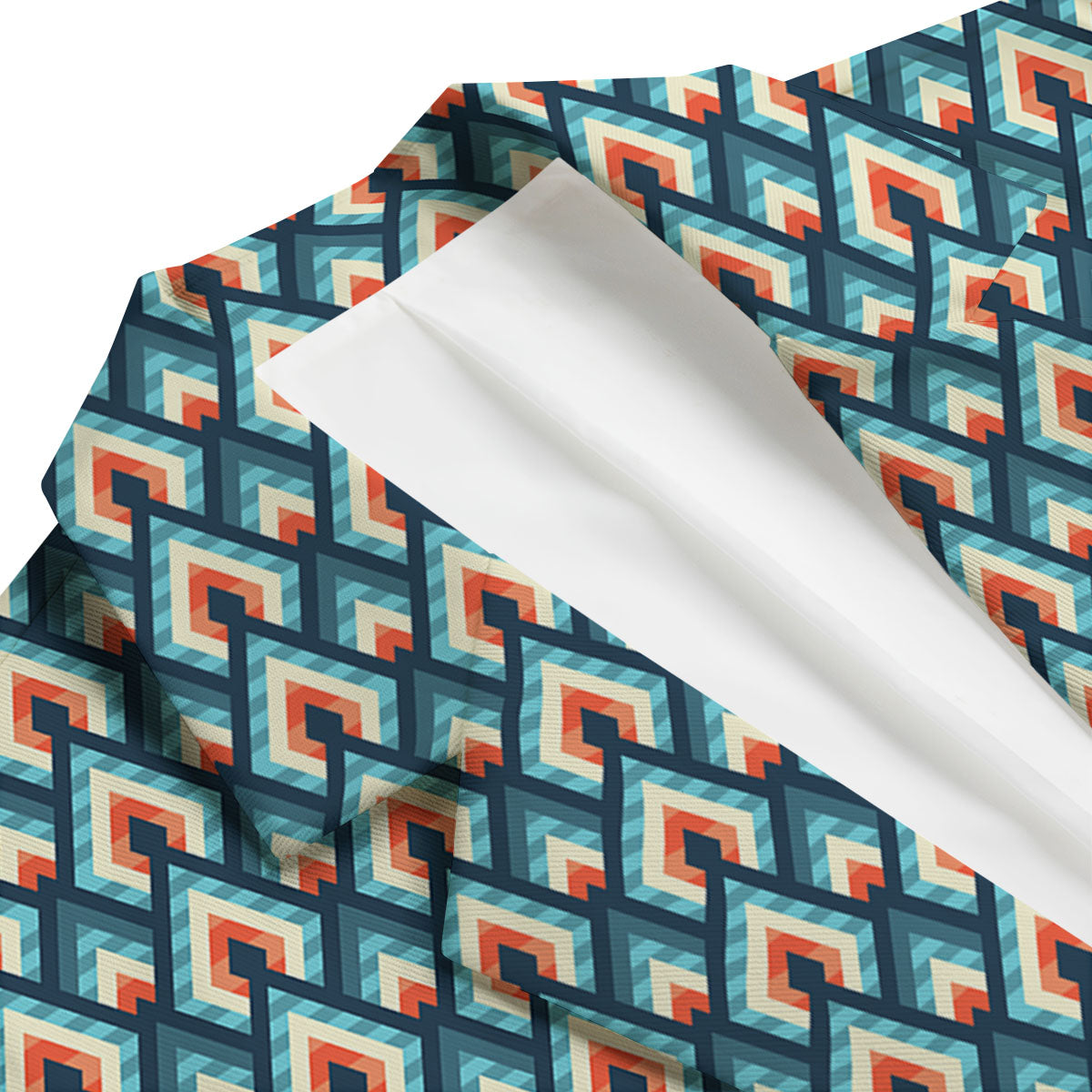 Triangle Blue Geometric Print Pattern Men's Blazer-grizzshop