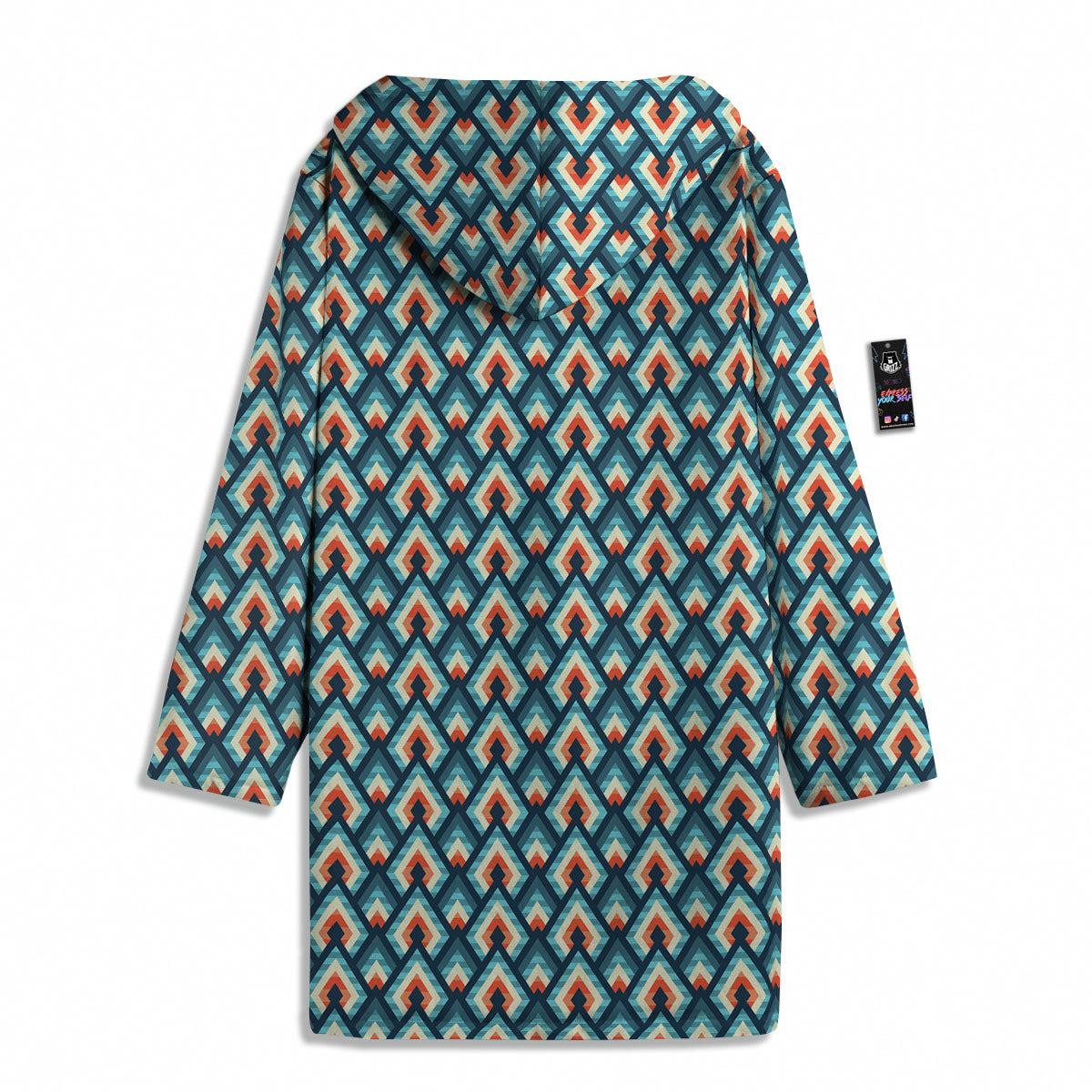Triangle Blue Geometric Print Pattern Men's Windbreaker Jacket-grizzshop