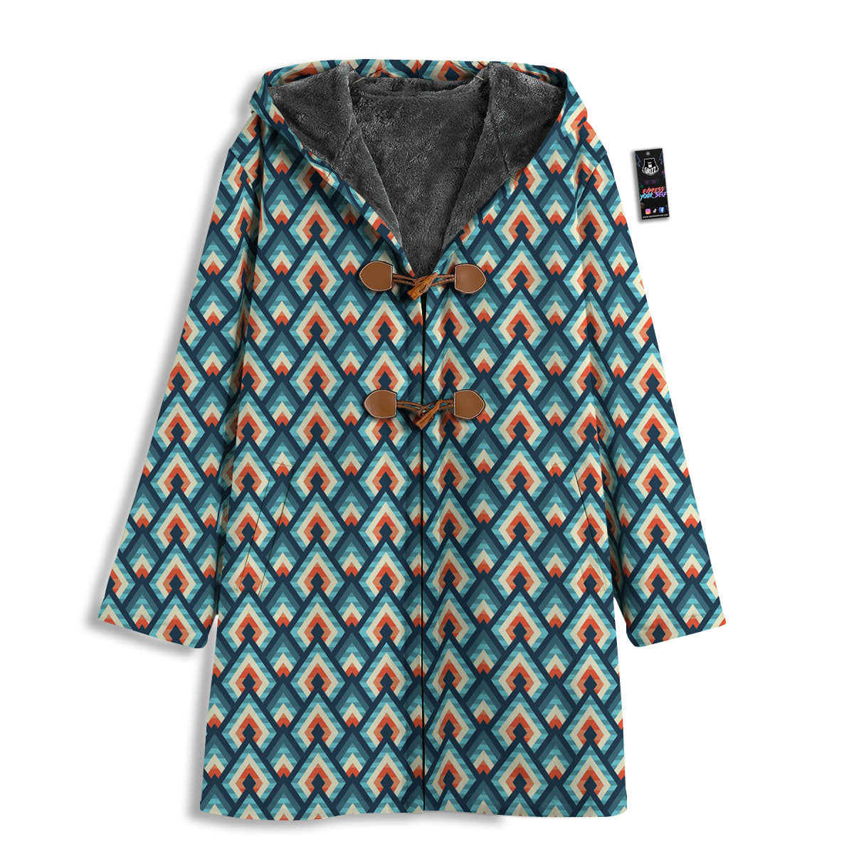 Triangle Blue Geometric Print Pattern Men's Windbreaker Jacket-grizzshop