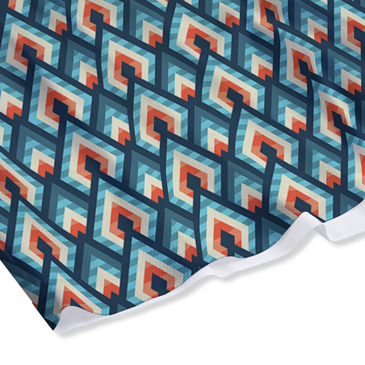 Triangle Blue Geometric Print Pattern Mesh Shorts-grizzshop