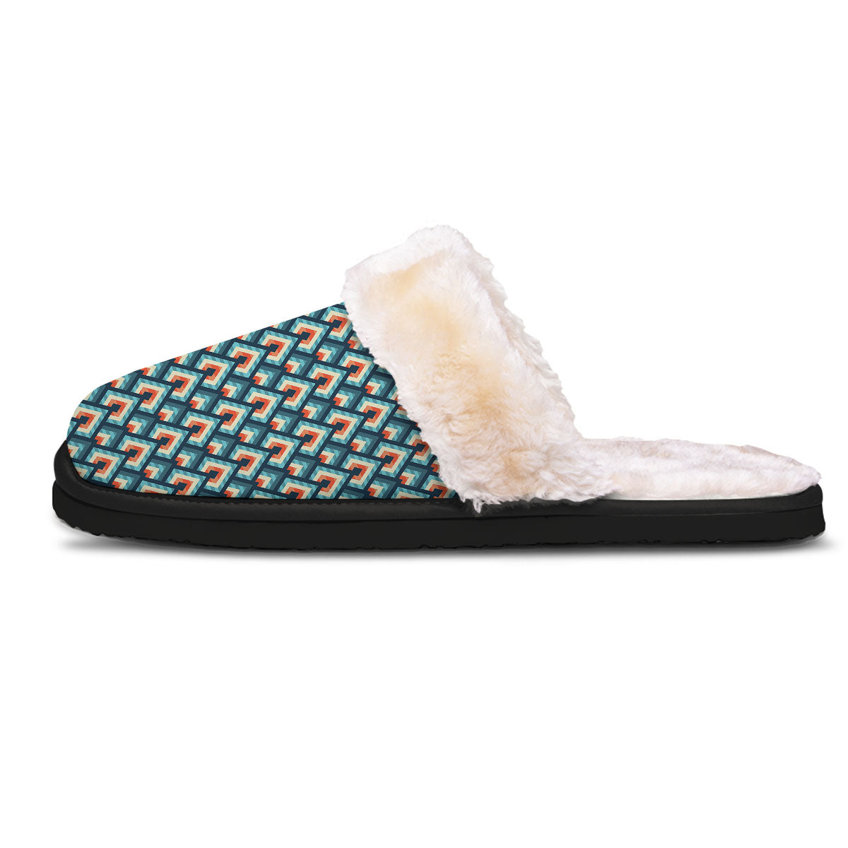 Triangle Blue Geometric Print Pattern Slippers-grizzshop