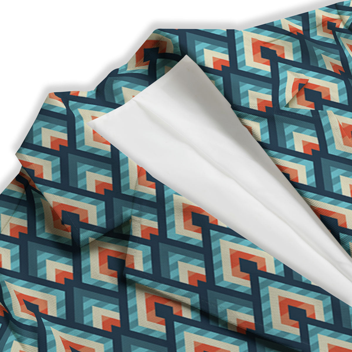 Triangle Blue Geometric Print Pattern Women's Blazer-grizzshop