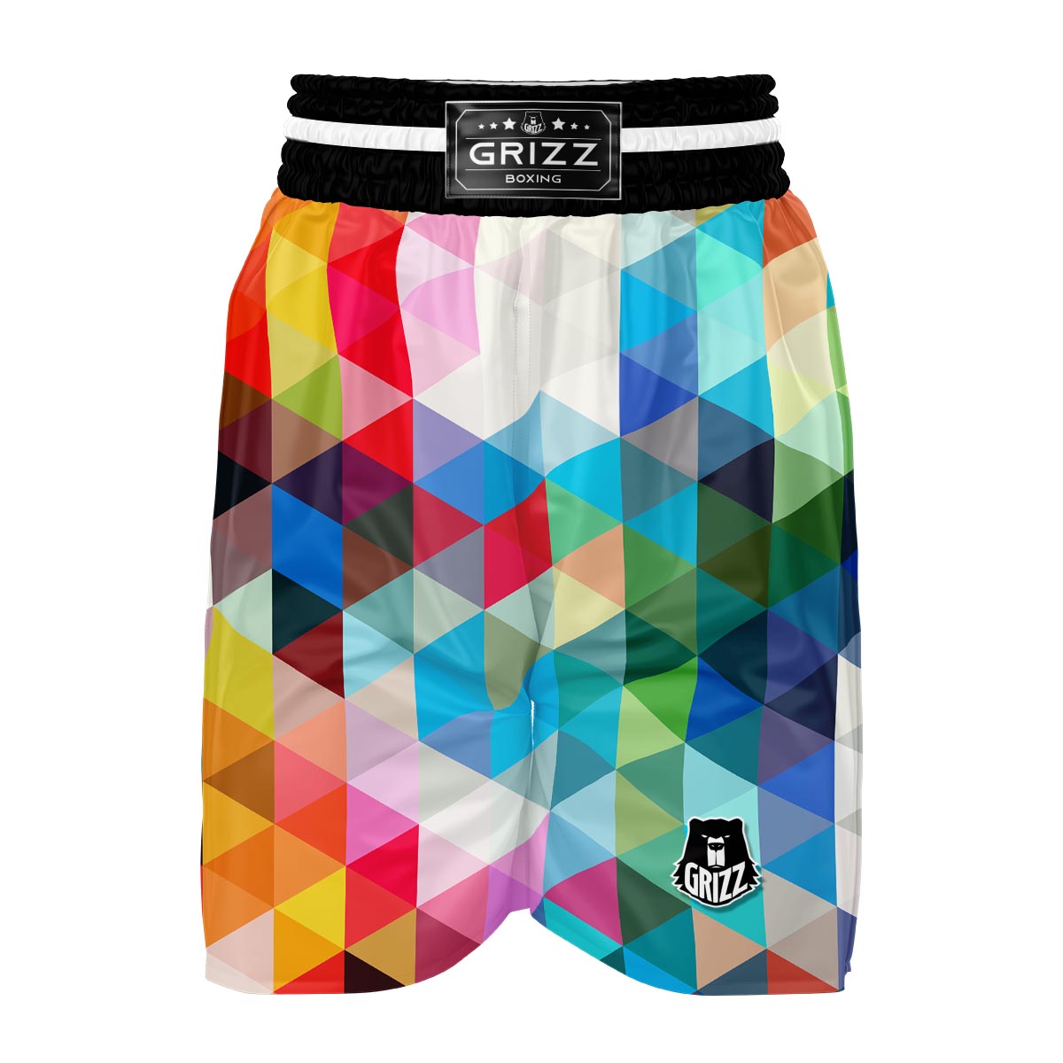 Triangle Colorful Pattern Print Boxing Shorts-grizzshop
