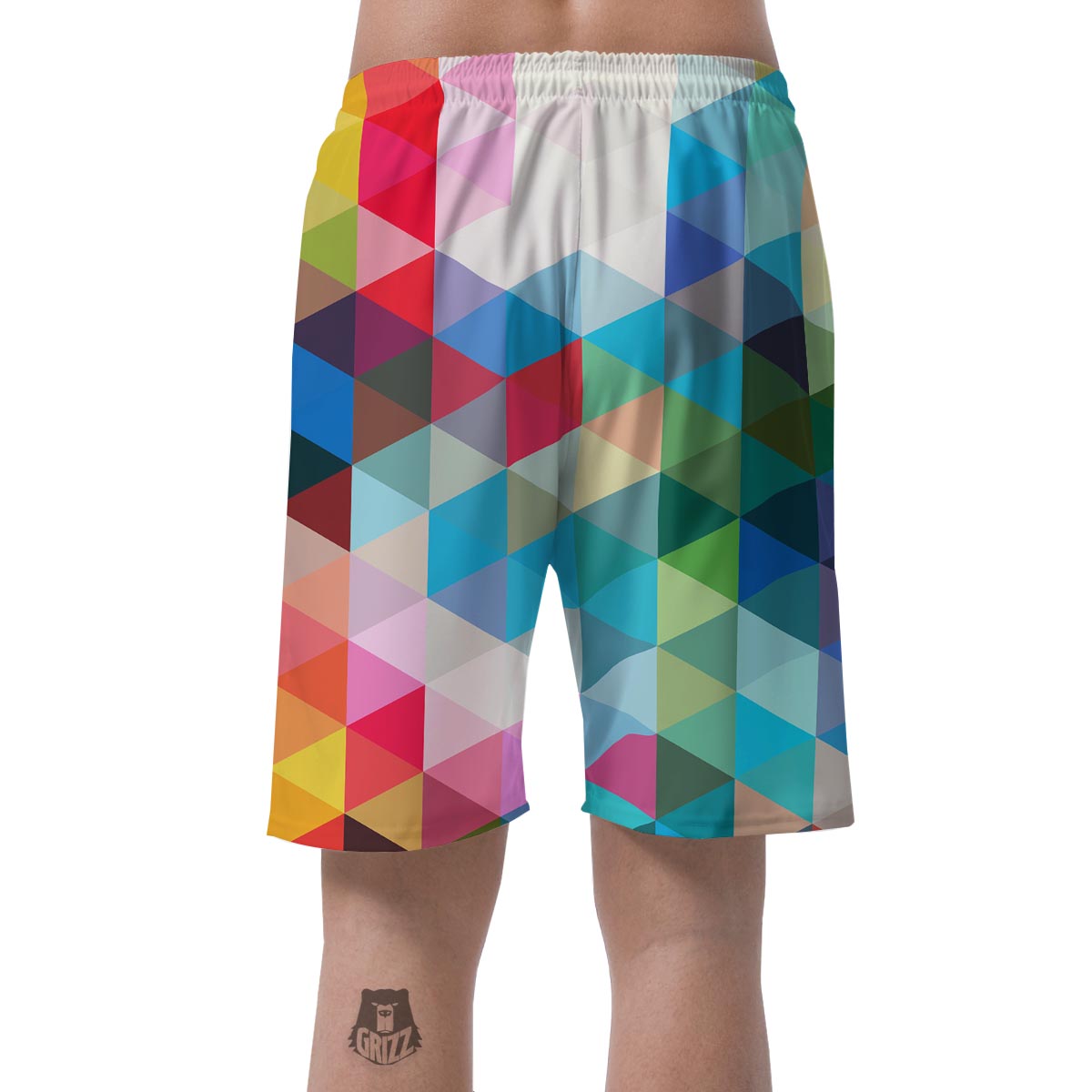 Triangle Colorful Pattern Print Men's Shorts-grizzshop