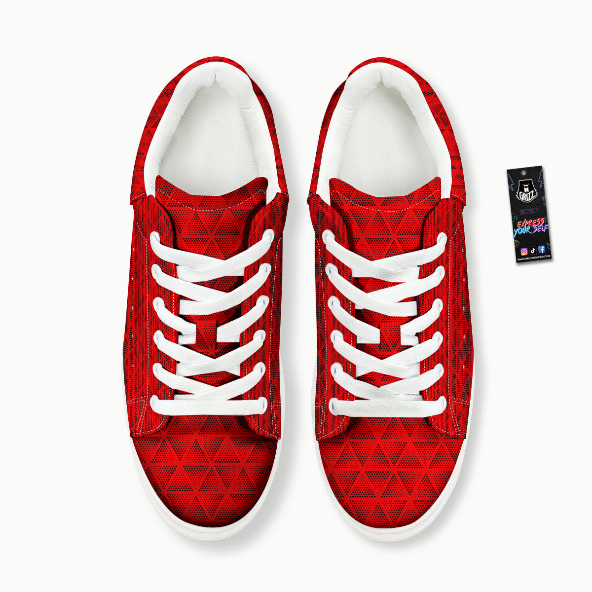 Triangle Dot Geometric Print Pattern Platform Shoes-grizzshop