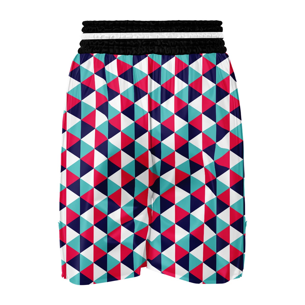 Triangle Pattern Print Boxing Shorts-grizzshop