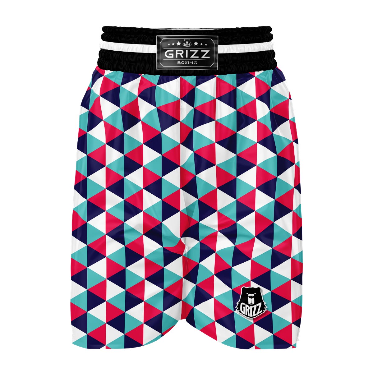 Triangle Pattern Print Boxing Shorts-grizzshop