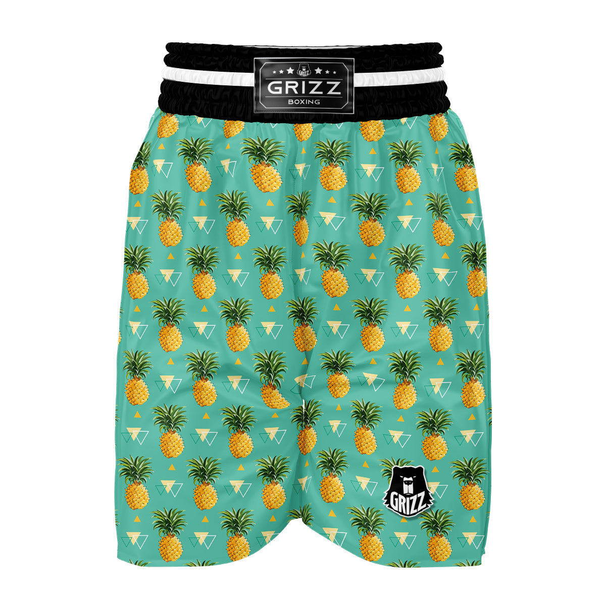 Triangle Pineapple Print Boxing Shorts-grizzshop