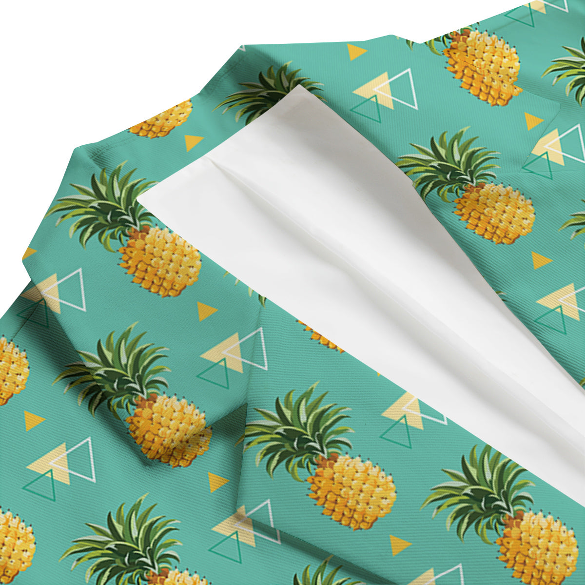 Triangle Pineapple Print Men's Blazer-grizzshop