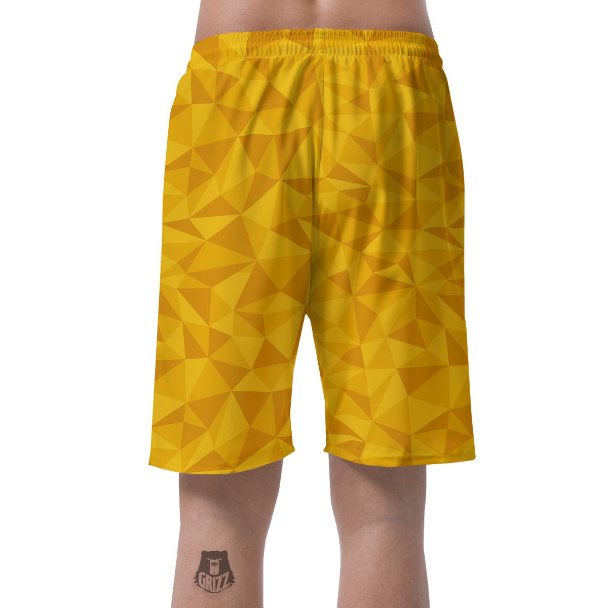 Triangle Yellow Pattern Print Men's Shorts-grizzshop