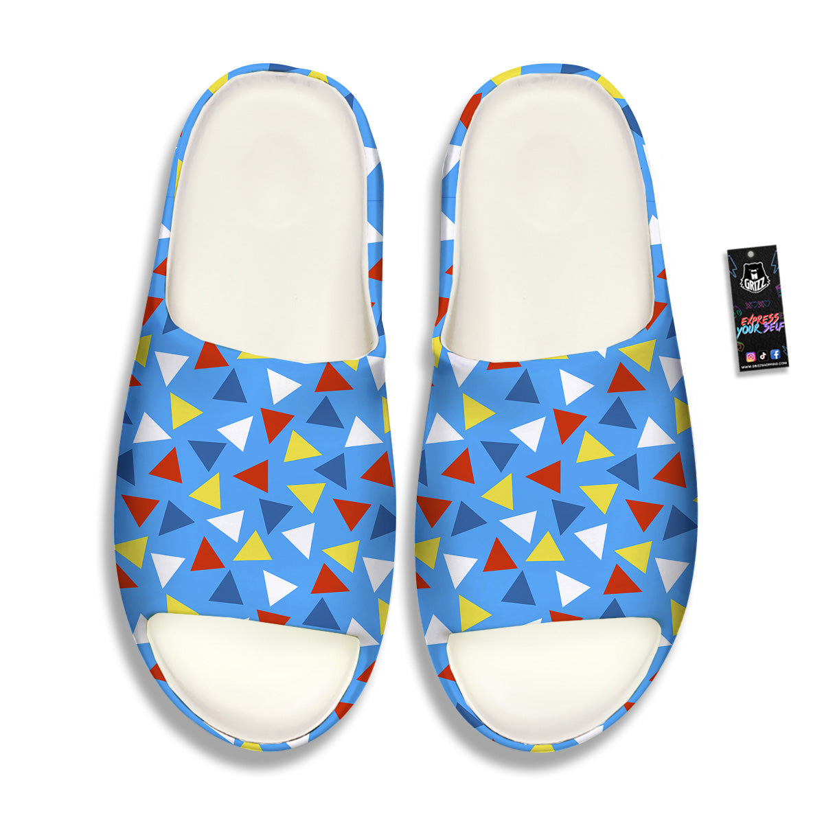 Triangle Autism Awareness Color Print Pattern Sandals-grizzshop
