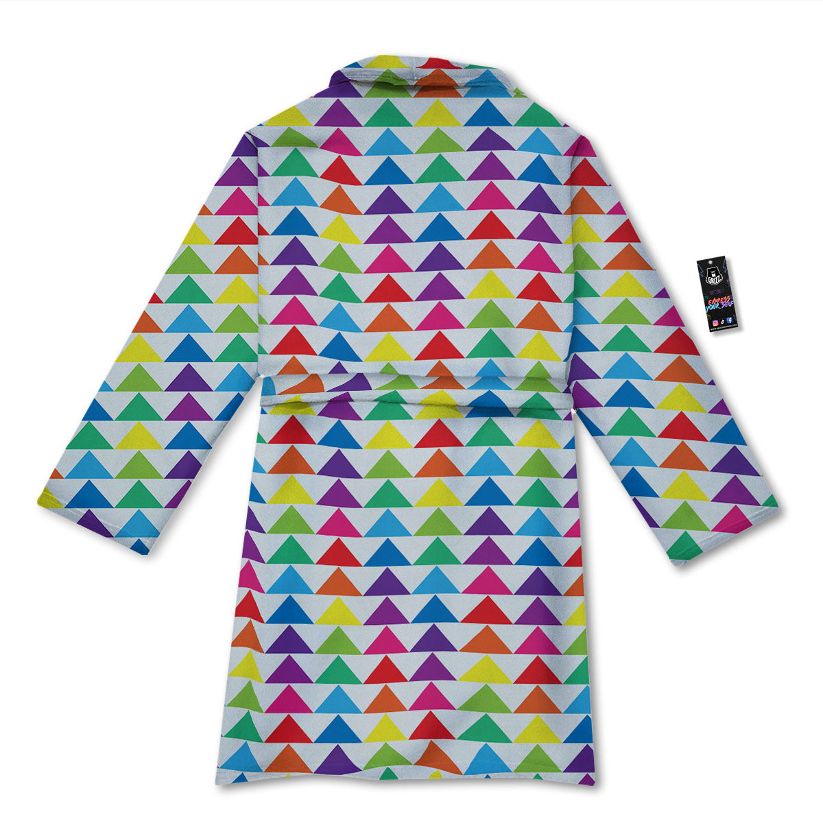 Triangles Rainbow Print Pattern Bathrobe-grizzshop